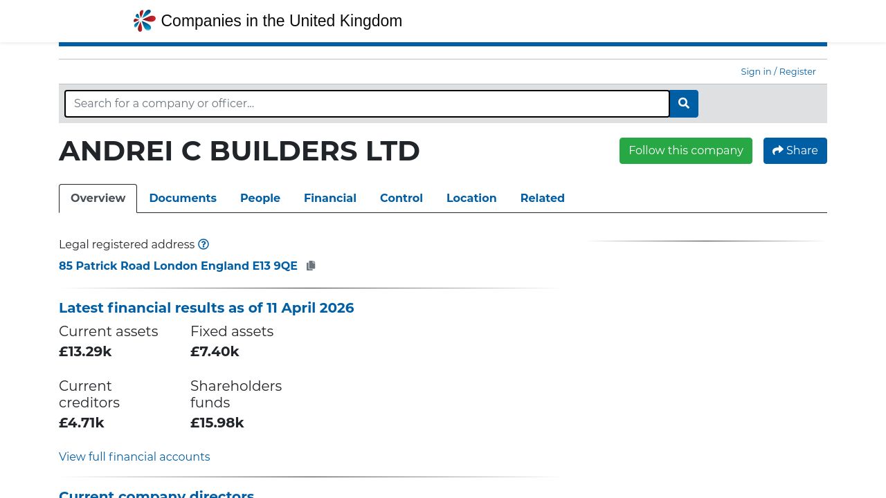 ANDREI C BUILDERS LTD website preview