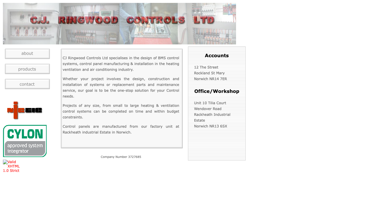 CJ RINGWOOD CONTROLS LIMITED website preview