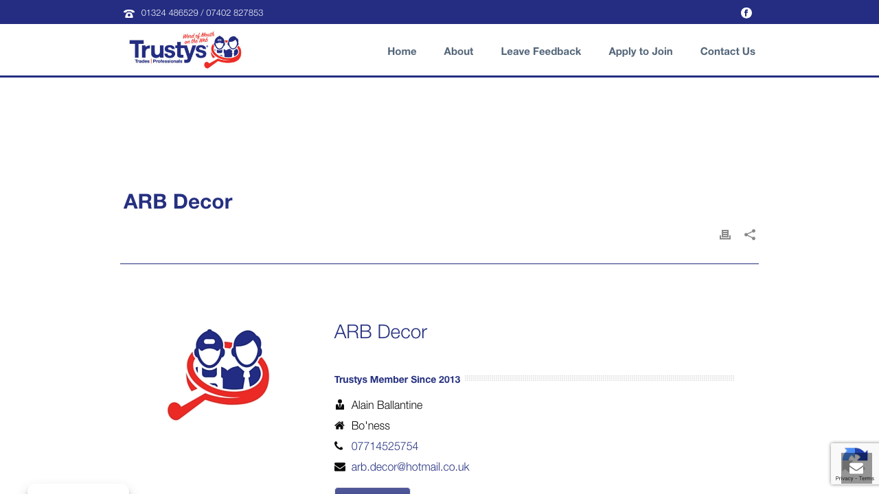 BO’NESS DECOR LTD website preview