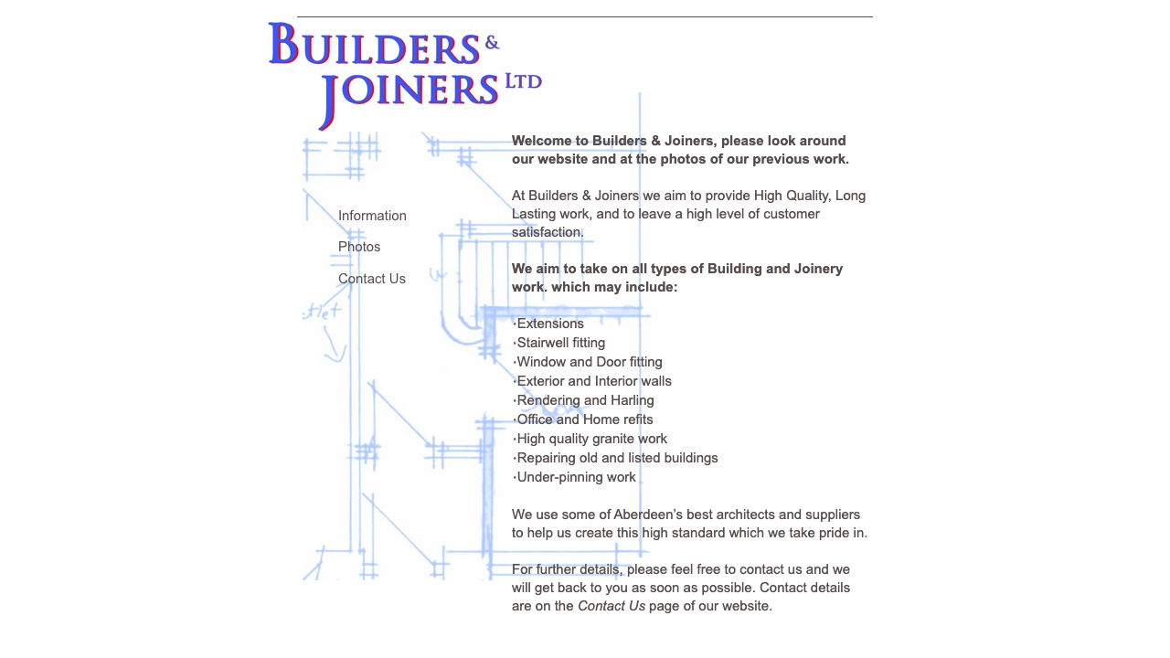 BUILDERS AND JOINERS LIMITED website preview