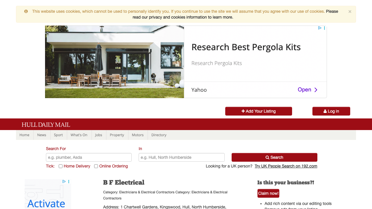 BF ELECTRICAL (HULL) LTD website preview