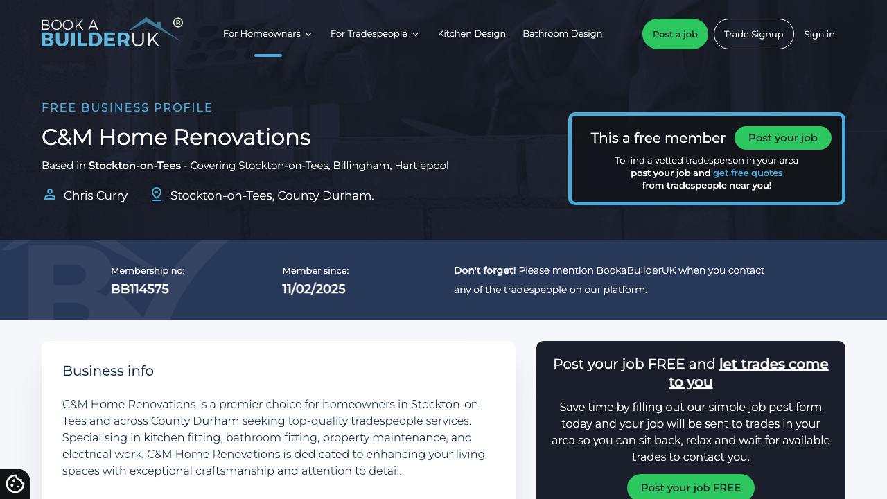 C&M HOME RENOVATIONS LTD website preview