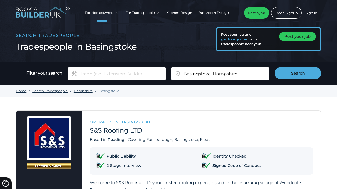 BASINGSTOKE TRADES LTD website preview