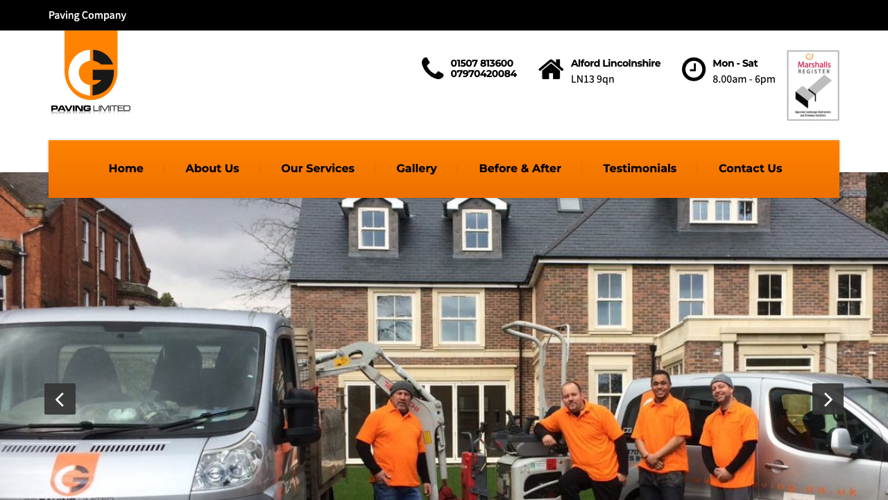 CG PAVING LIMITED website preview
