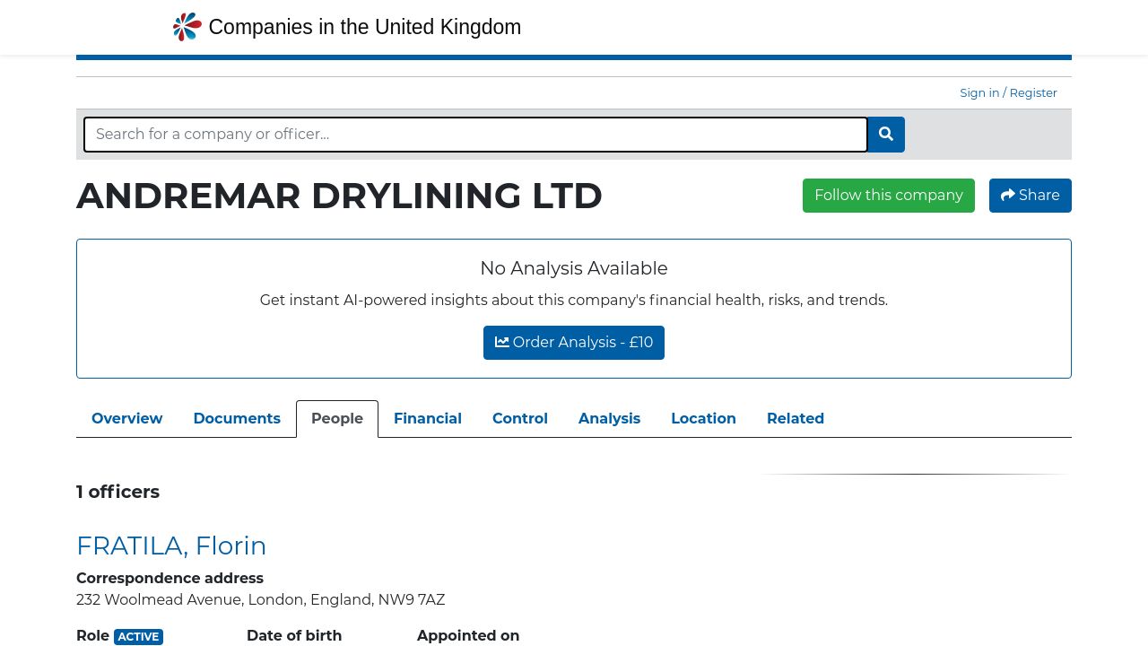 ANDREMAR DRYLINING LTD website preview