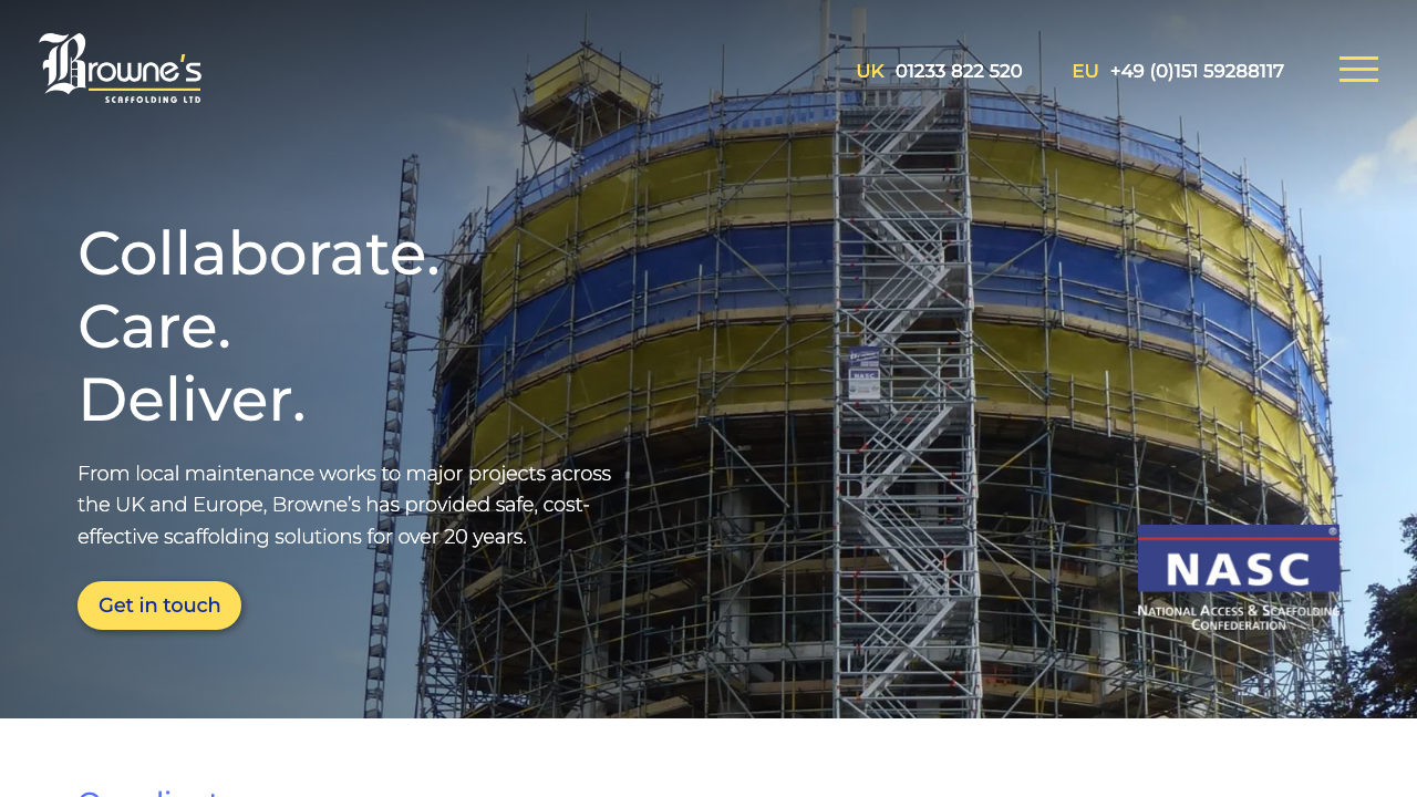 BROWNE'S SCAFFOLDING LIMITED website preview
