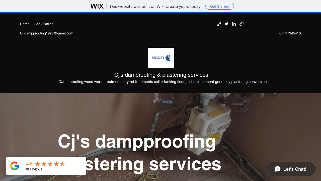 CJ'S DAMPPROOFING & PLASTERING LTD website preview