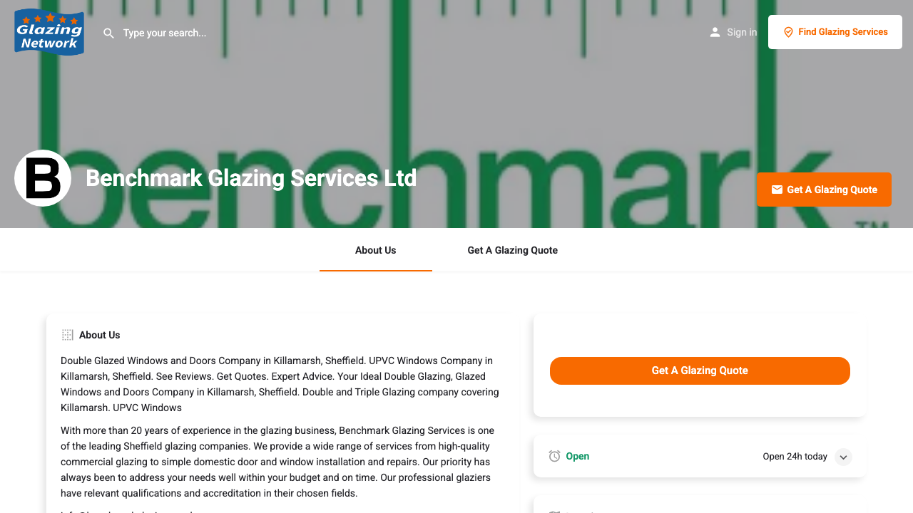 BENCHMARK GLAZING SERVICES LTD website preview