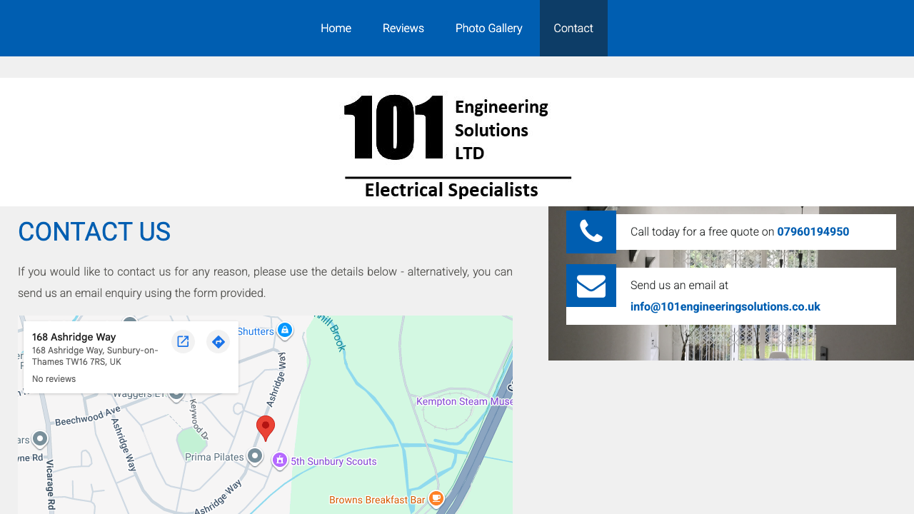 101 ENGINEERING SOLUTIONS LTD website preview