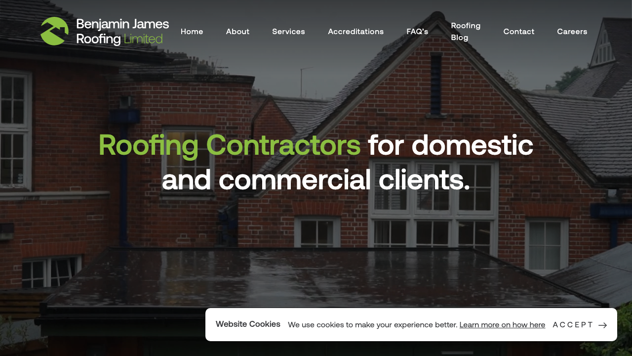 BENJAMIN JAMES ROOFING LTD website preview