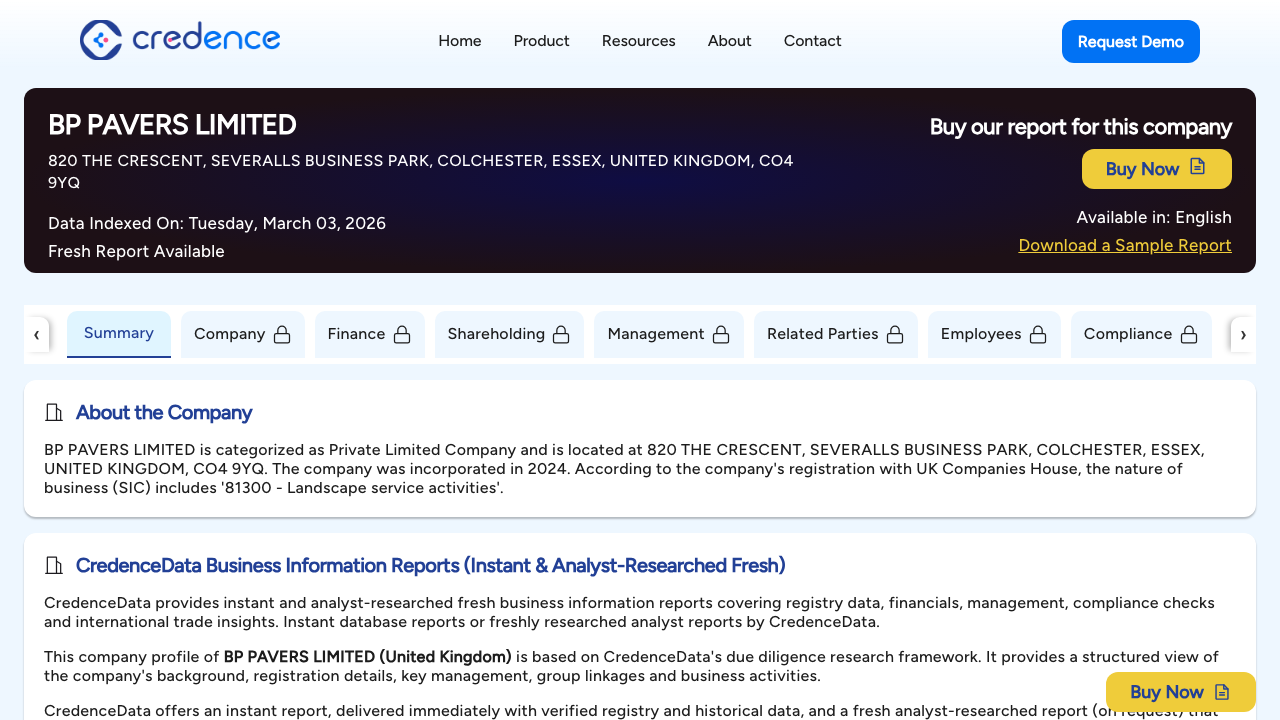 BP PAVERS LIMITED website preview