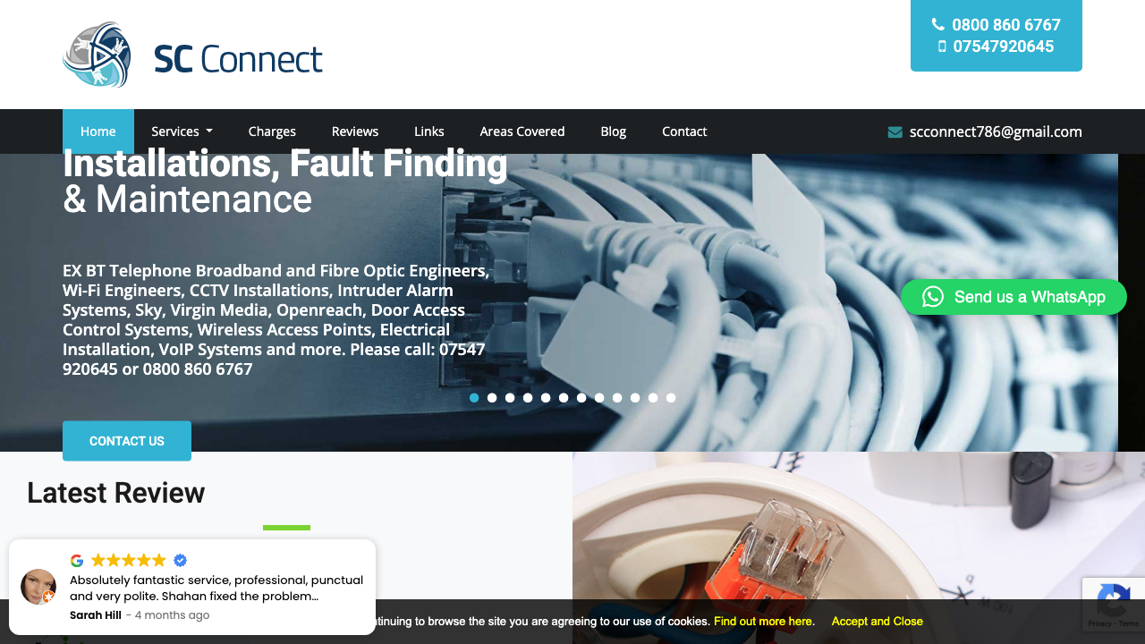 C&R FIBRE OPTIK LTD website preview