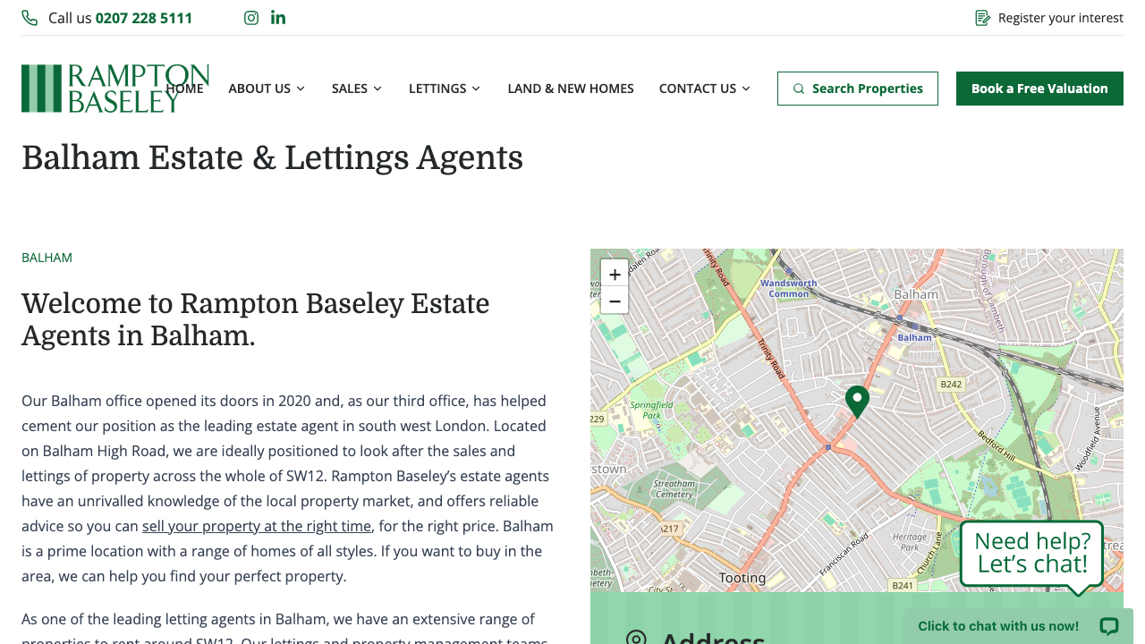BALHAM PROPERTY CONSULTANCY LTD website preview