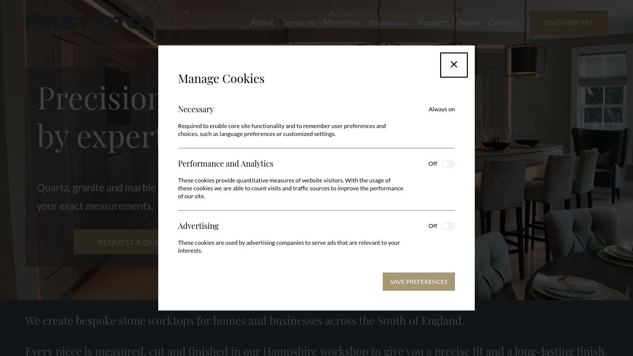 FIRST STONE WORKTOPS LIMITED website preview