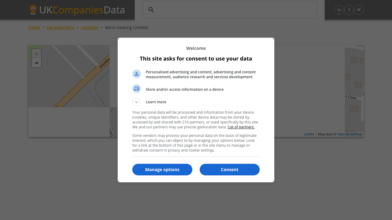 BETTS HEATING LIMITED website preview