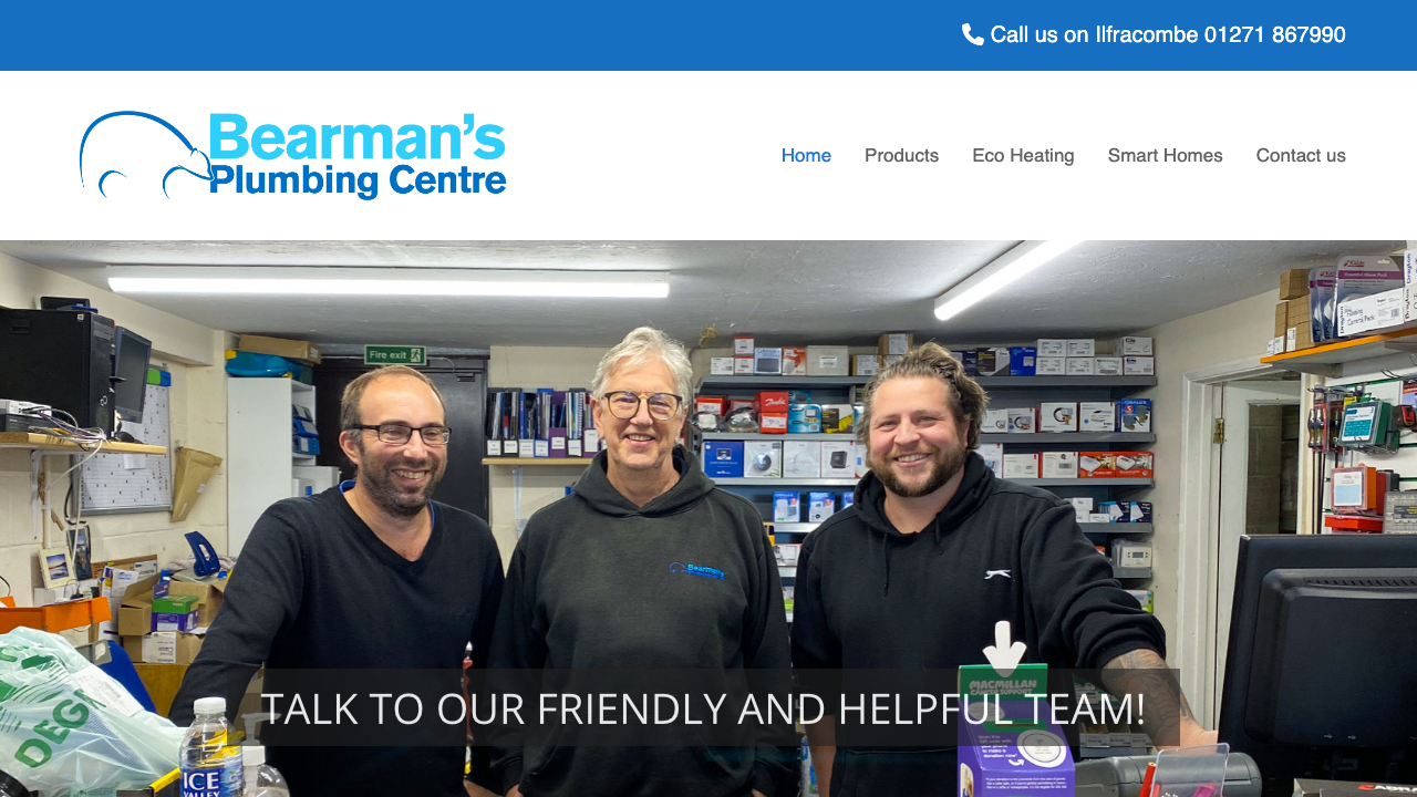 BEARMAN'S PLUMBING CENTRE LTD website preview