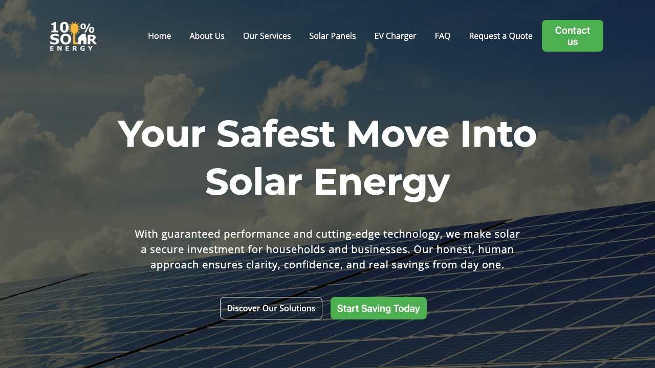 100% SOLAR ENERGY LTD website preview