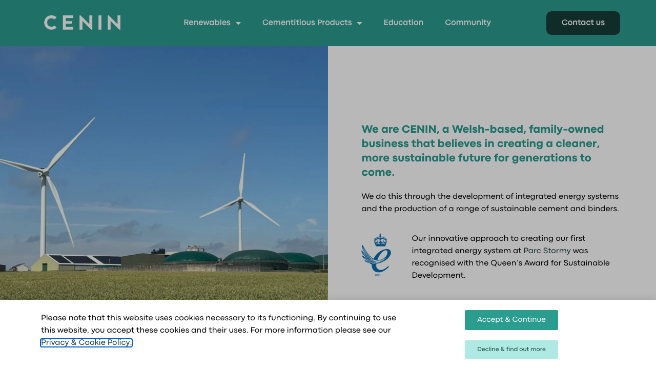 CENIN RENEWABLES LIMITED website preview
