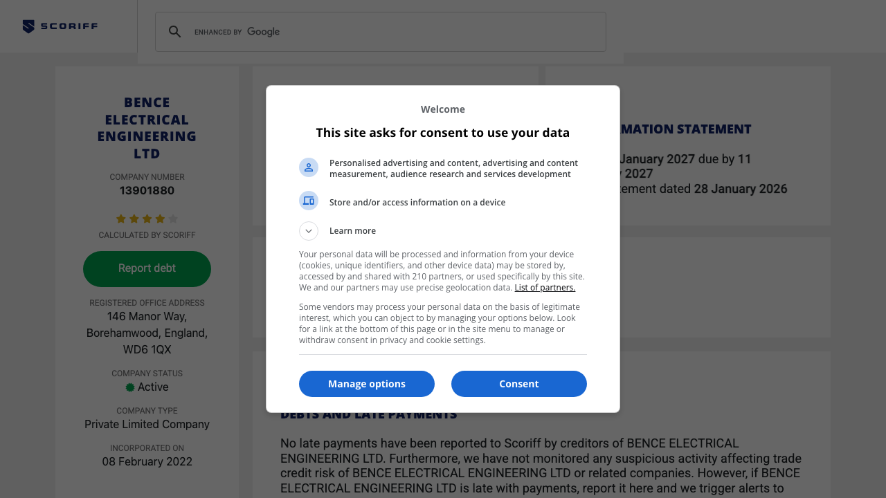 BENCE ELECTRICAL ENGINEERING LTD website preview