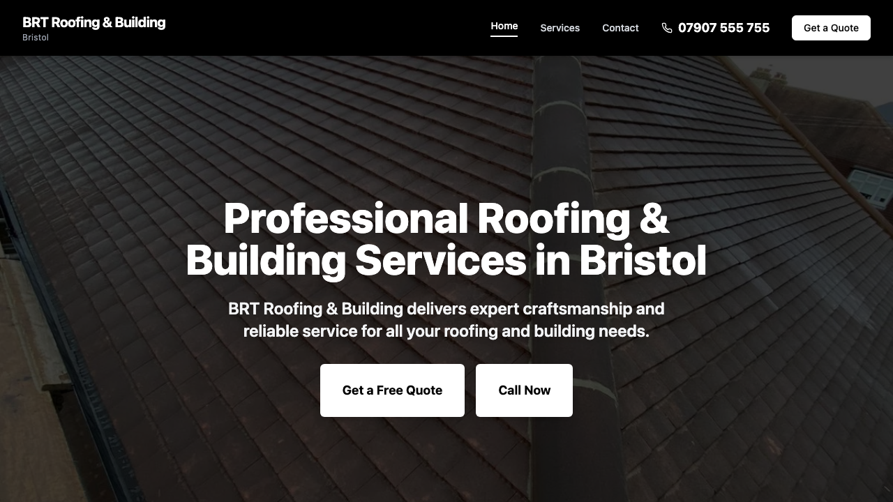 BRT ROOFING & BUILDING LTD website preview