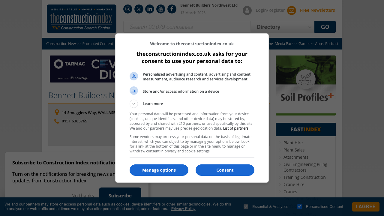 BENNETT BUILDERS (NORTH WEST) LTD website preview