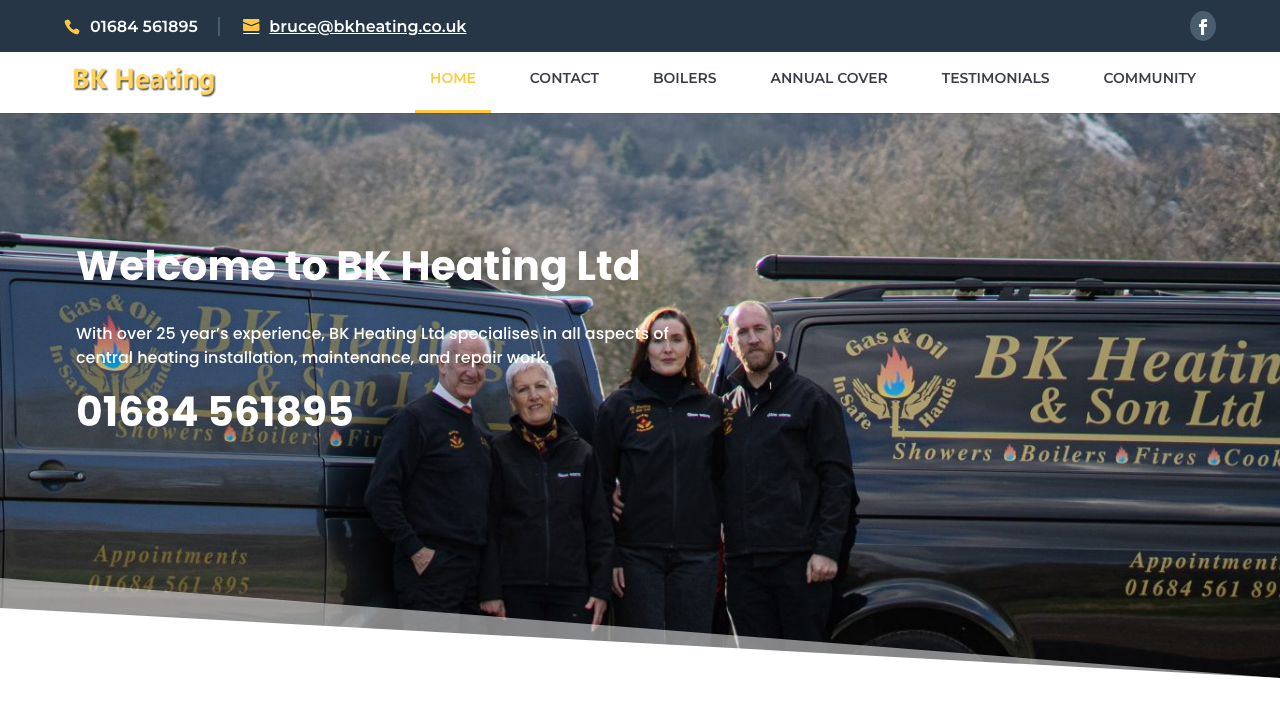 BK HEATING LIMITED website preview