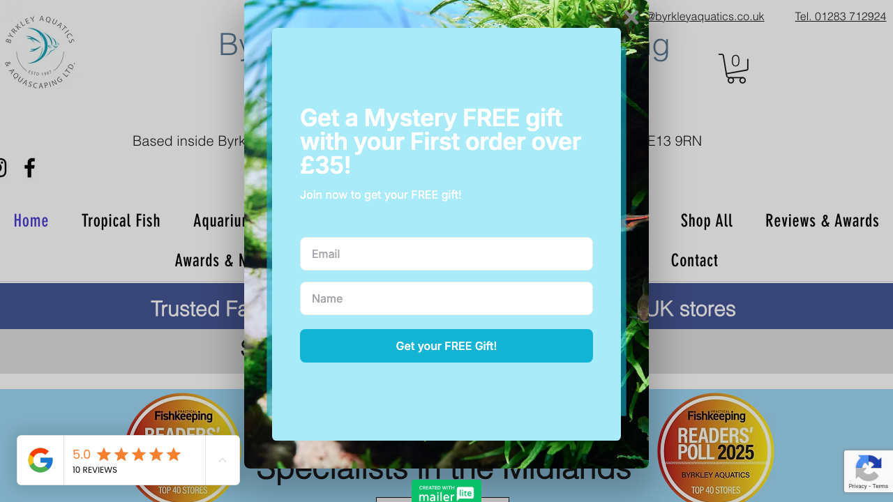 BYRKLEY AQUATICS & AQUASCAPING LTD website preview