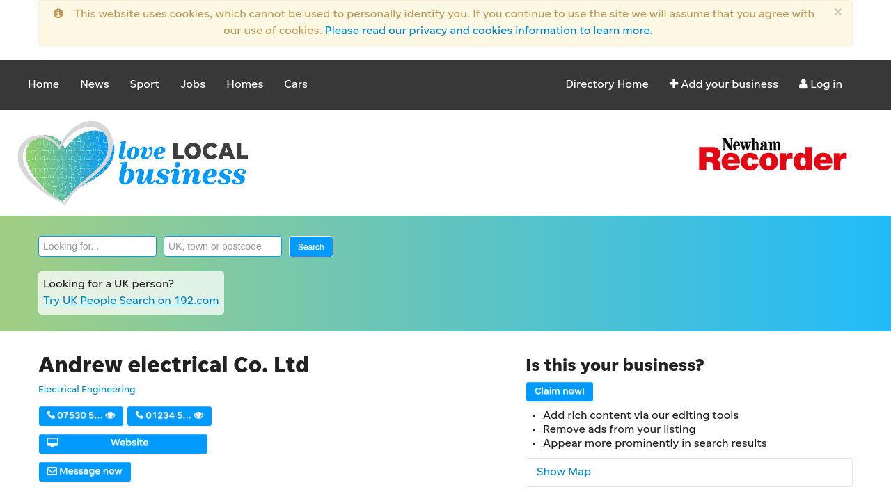ANDREW ELECTRICAL CO. LTD website preview