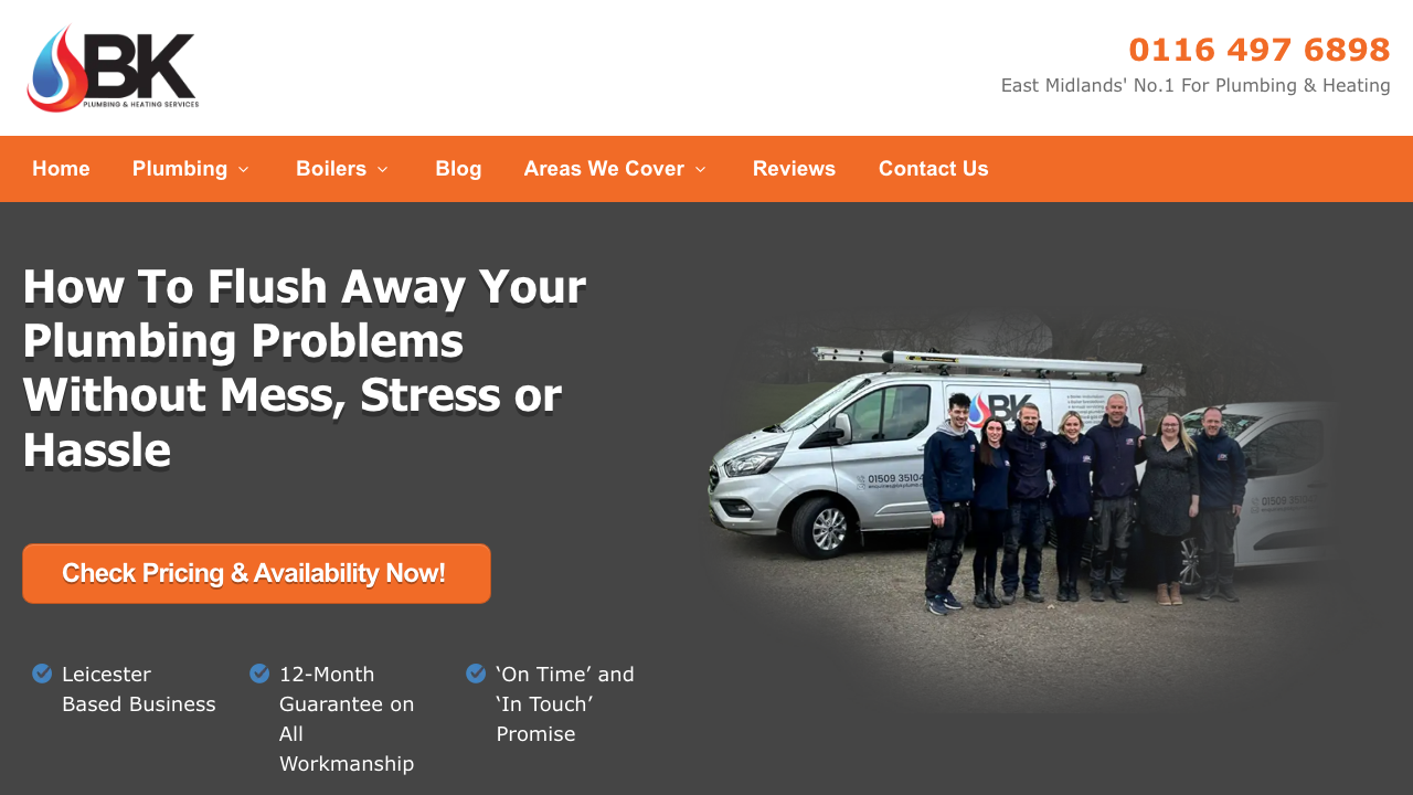BK PLUMBING & HEATING SERVICES LTD website preview
