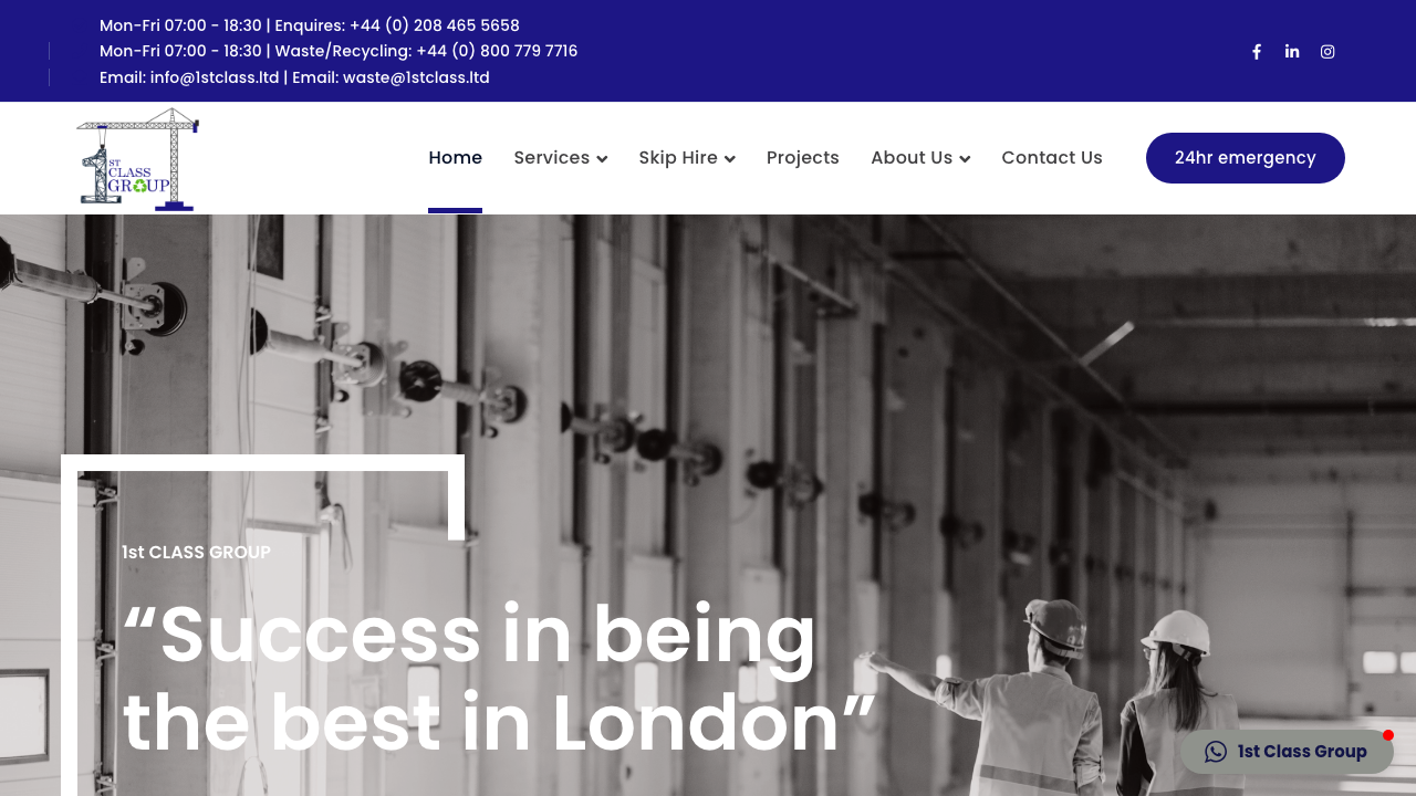 1ST CLASS SCAFFOLDING (SOUTH) LTD website preview