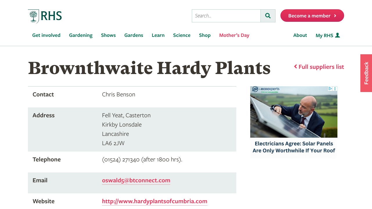 BROWNTHWAITE HARDY PLANTS LIMITED website preview