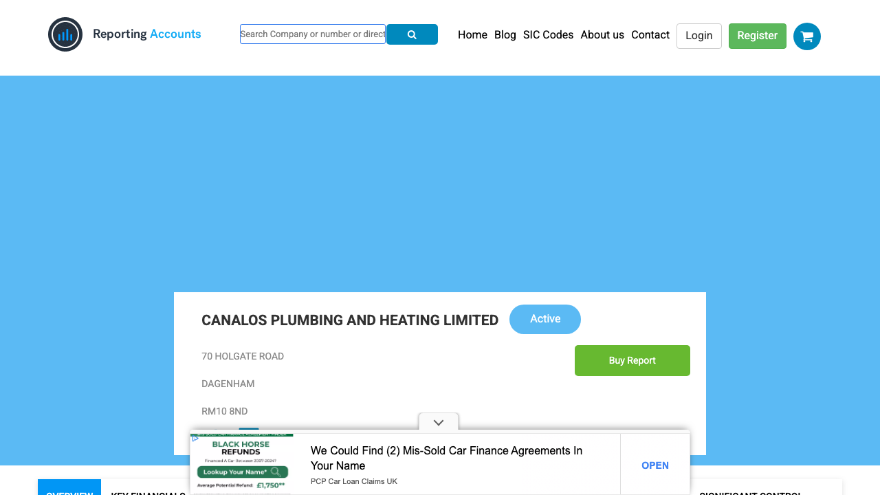 CANALOS PLUMBING AND HEATING LIMITED website preview