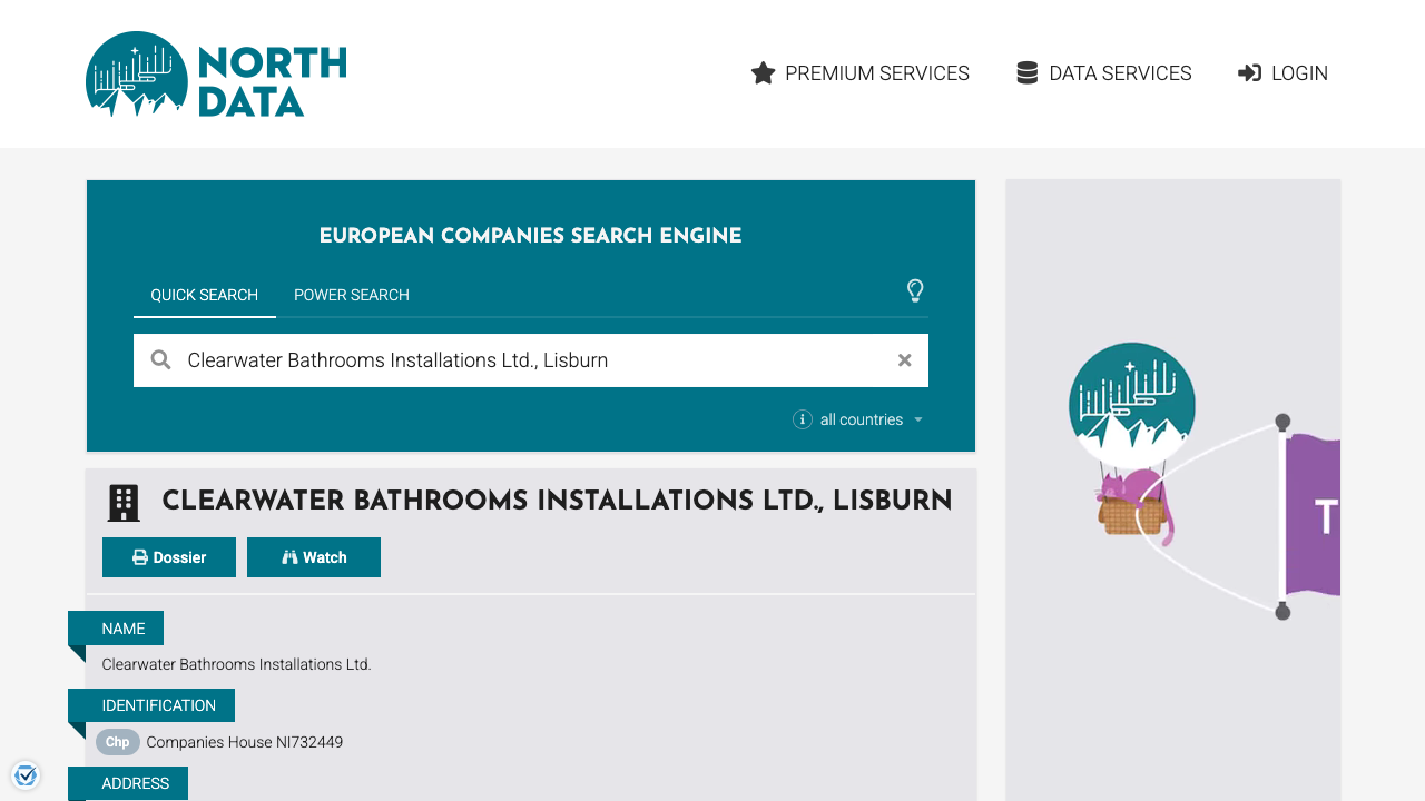 CLEARWATER BATHROOMS INSTALLATIONS LTD website preview