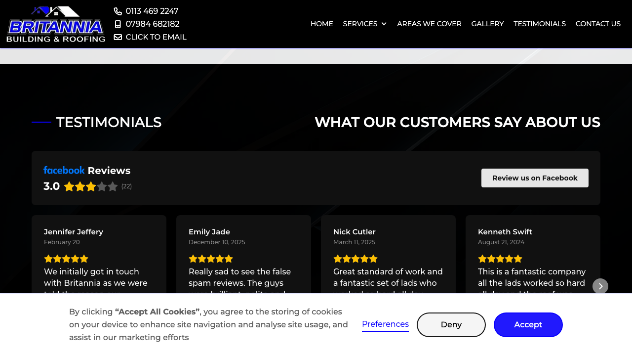 BRITANNIA BUILDING & ROOFING LTD website preview