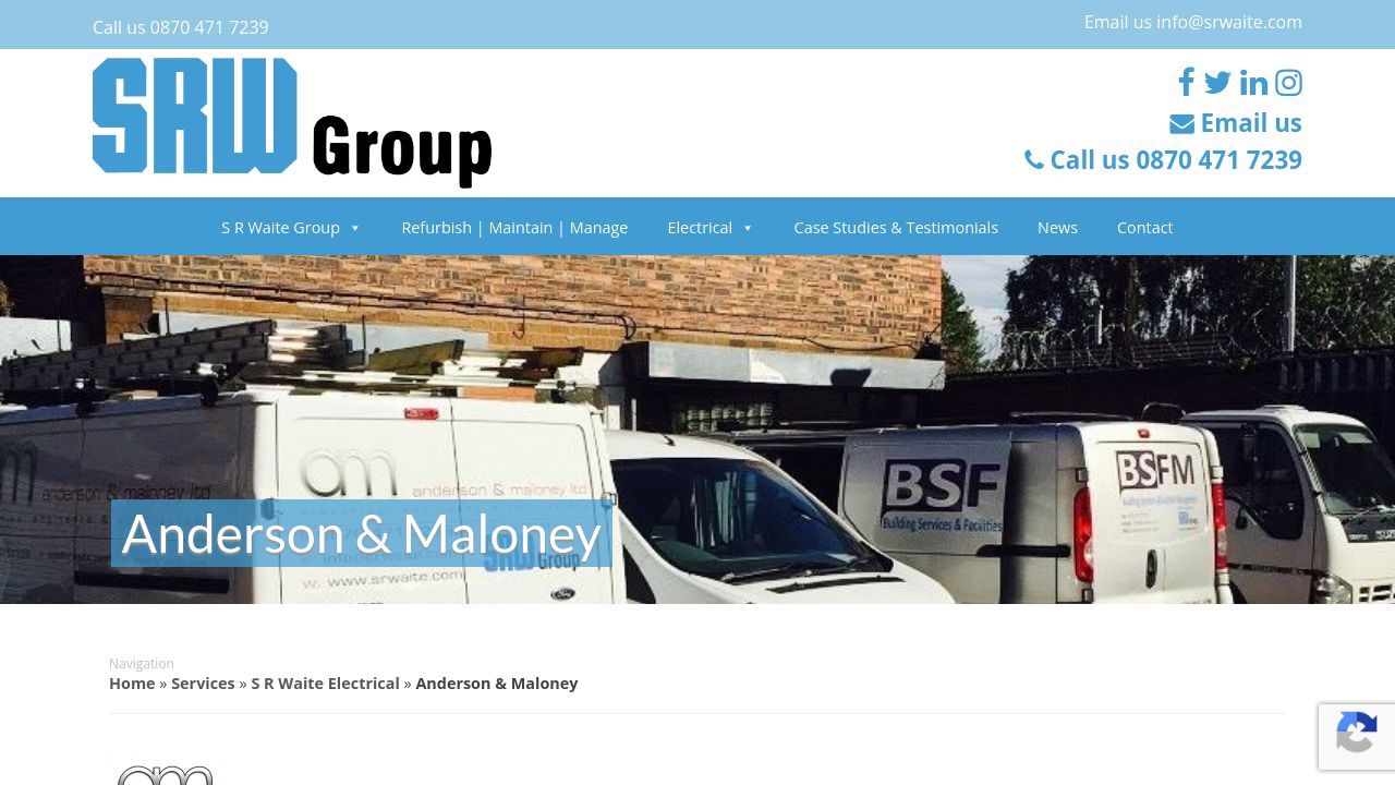 ANDERSON & MALONEY LTD. website preview
