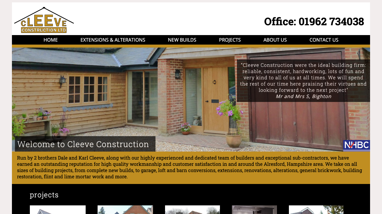 CLEVES BUILDERS LIMITED website preview