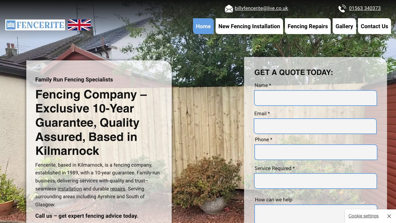FENCERITE REPAIRS LTD website preview