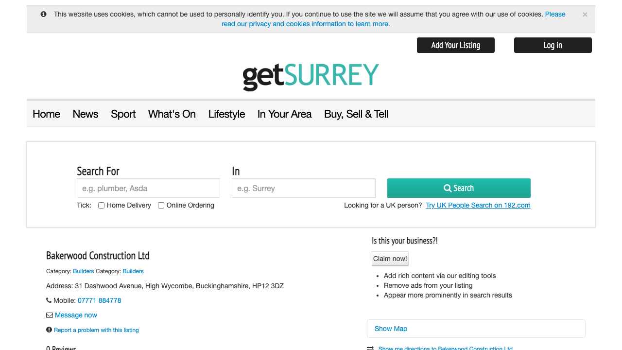 BAKERWOOD CONSTRUCTION LIMITED website preview