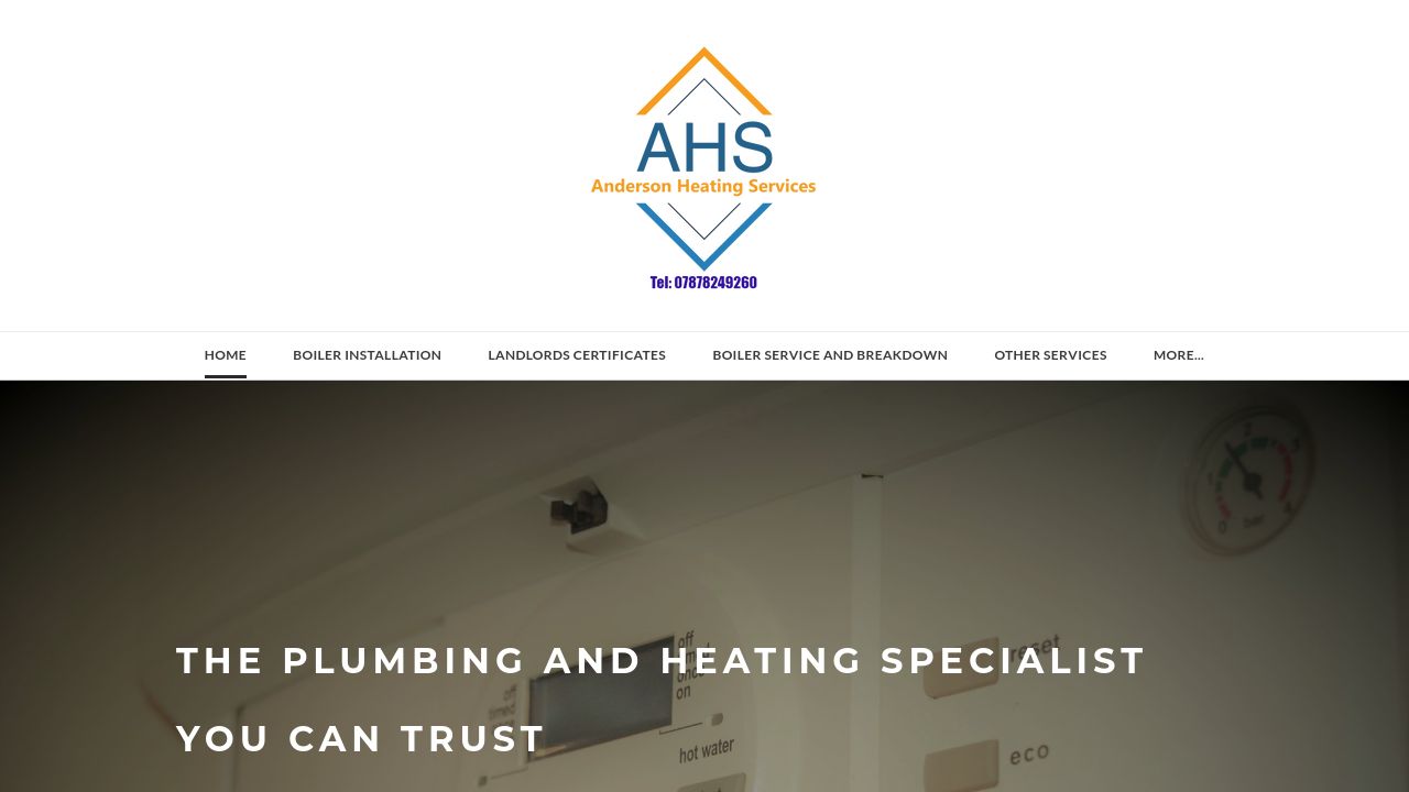 ANDERSON HEATING SERVICES LTD website preview