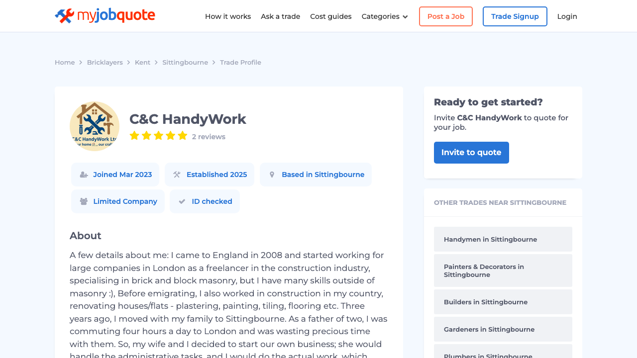 C&C HANDYWORK LTD website preview