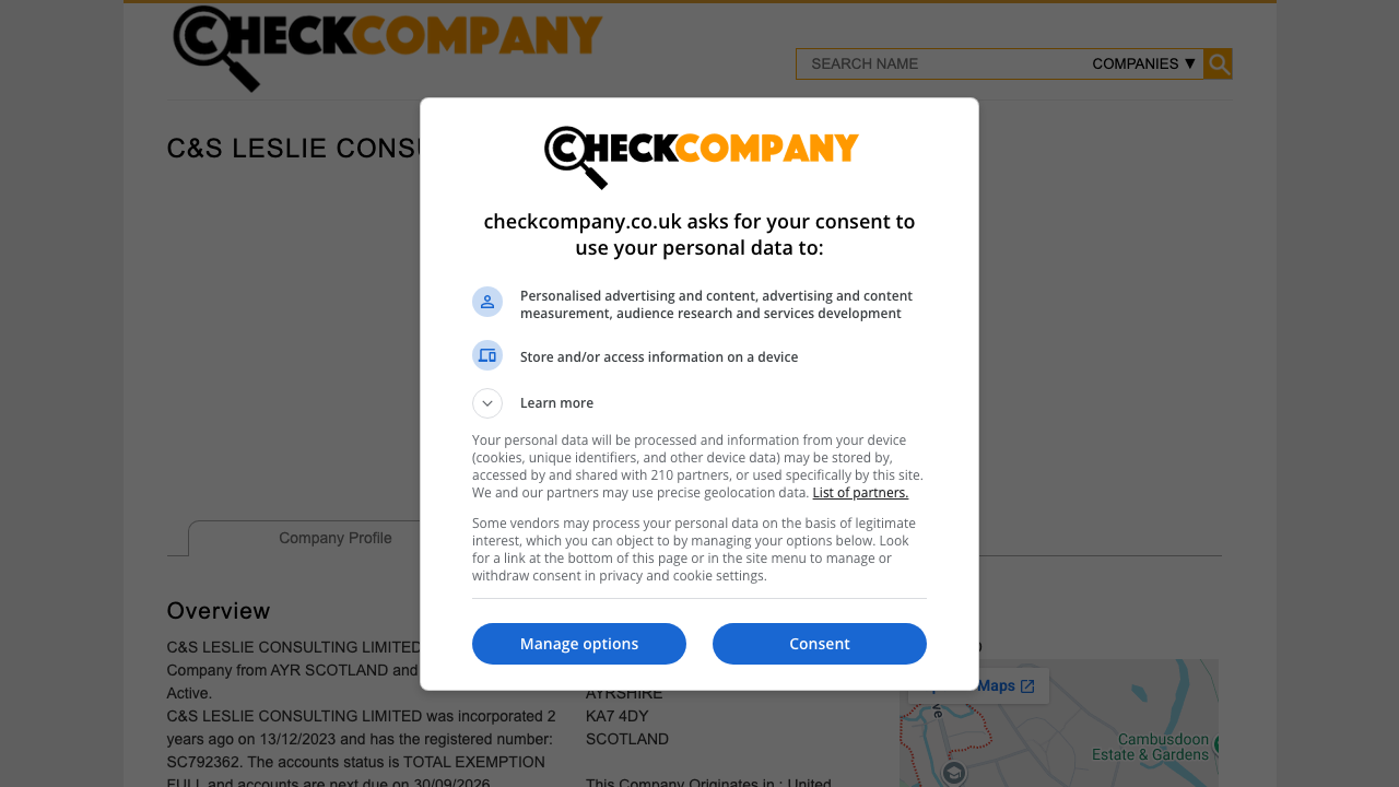 C&S LESLIE CONSULTING LIMITED website preview