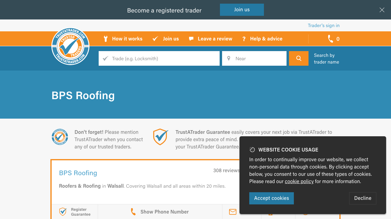 BPS ROOFING LIMITED website preview