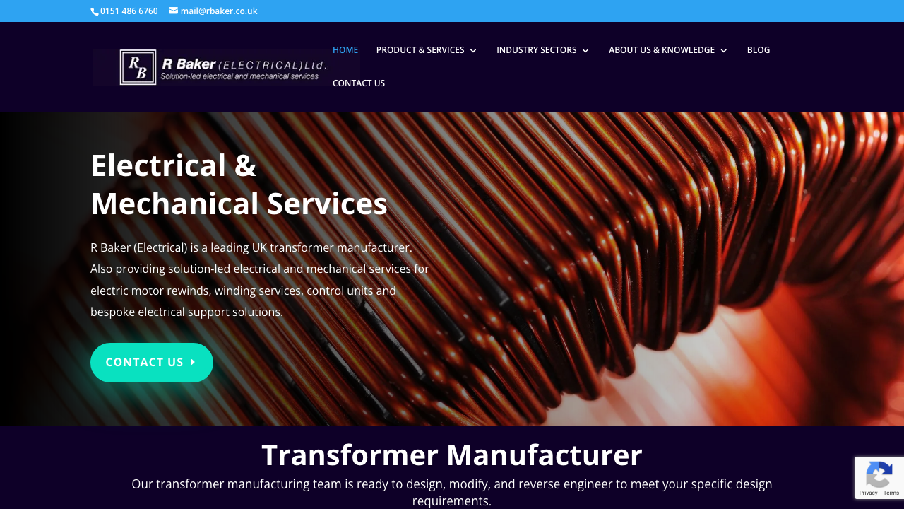 BAKER ELECTRICAL GROUP LTD website preview