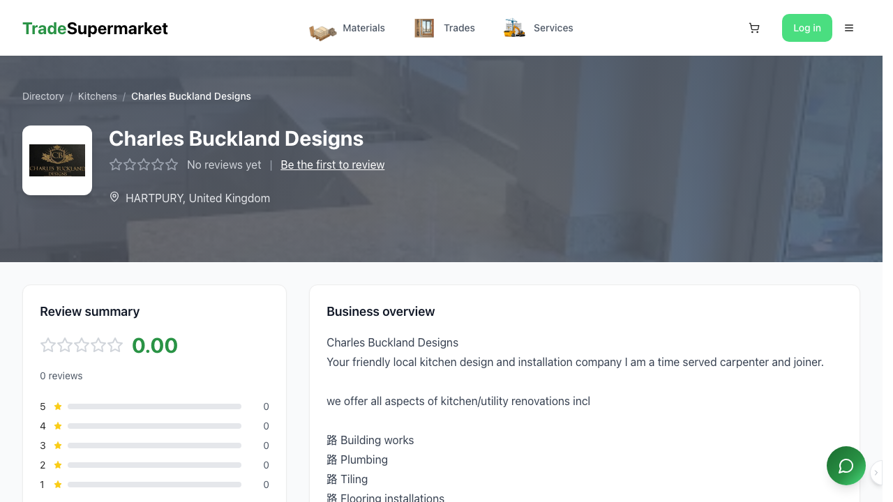 CHARLES BUCKLAND DESIGNS LTD website preview
