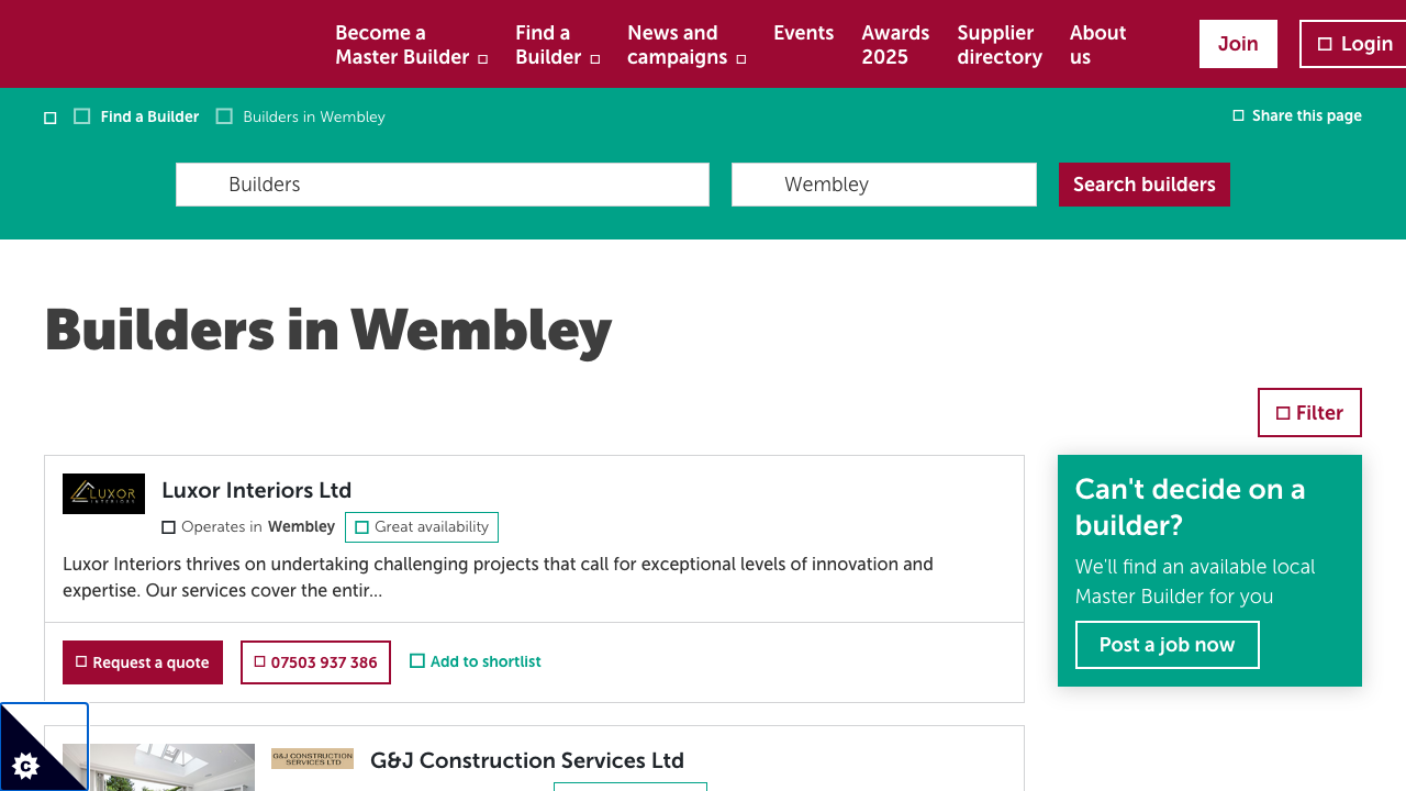 BUILDERS IN TIE LTD website preview