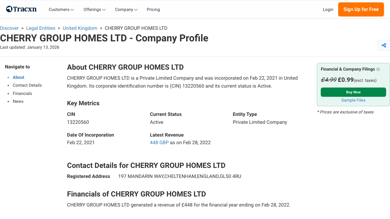 CHERRY GROUP HOMES LTD website preview