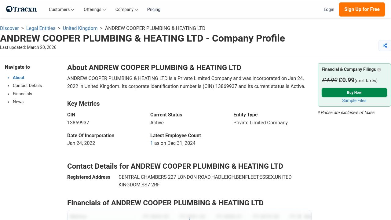 ANDREW COOPER PLUMBING & HEATING LTD website preview