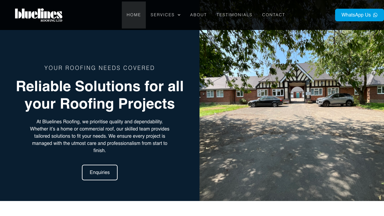 BLUE LINES ROOFING LTD. website preview