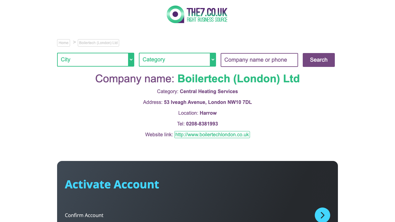 BOILERTECH (LONDON) LTD website preview