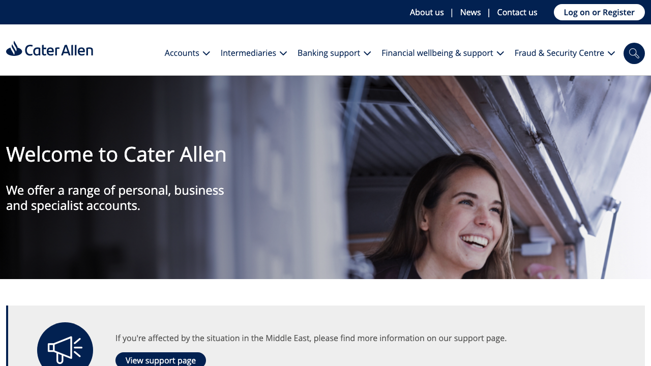 CATER A ALLEN LTD website preview